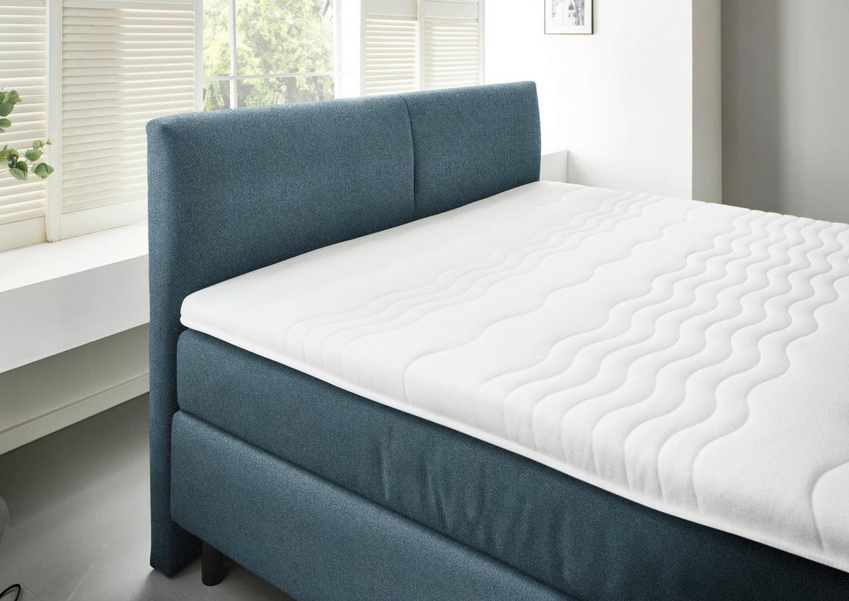 BOXSPRINGBETT - Blau/Schwarz, MODERN, Kunststoff/Textil (180/200cm) - Beldomo - Sleep