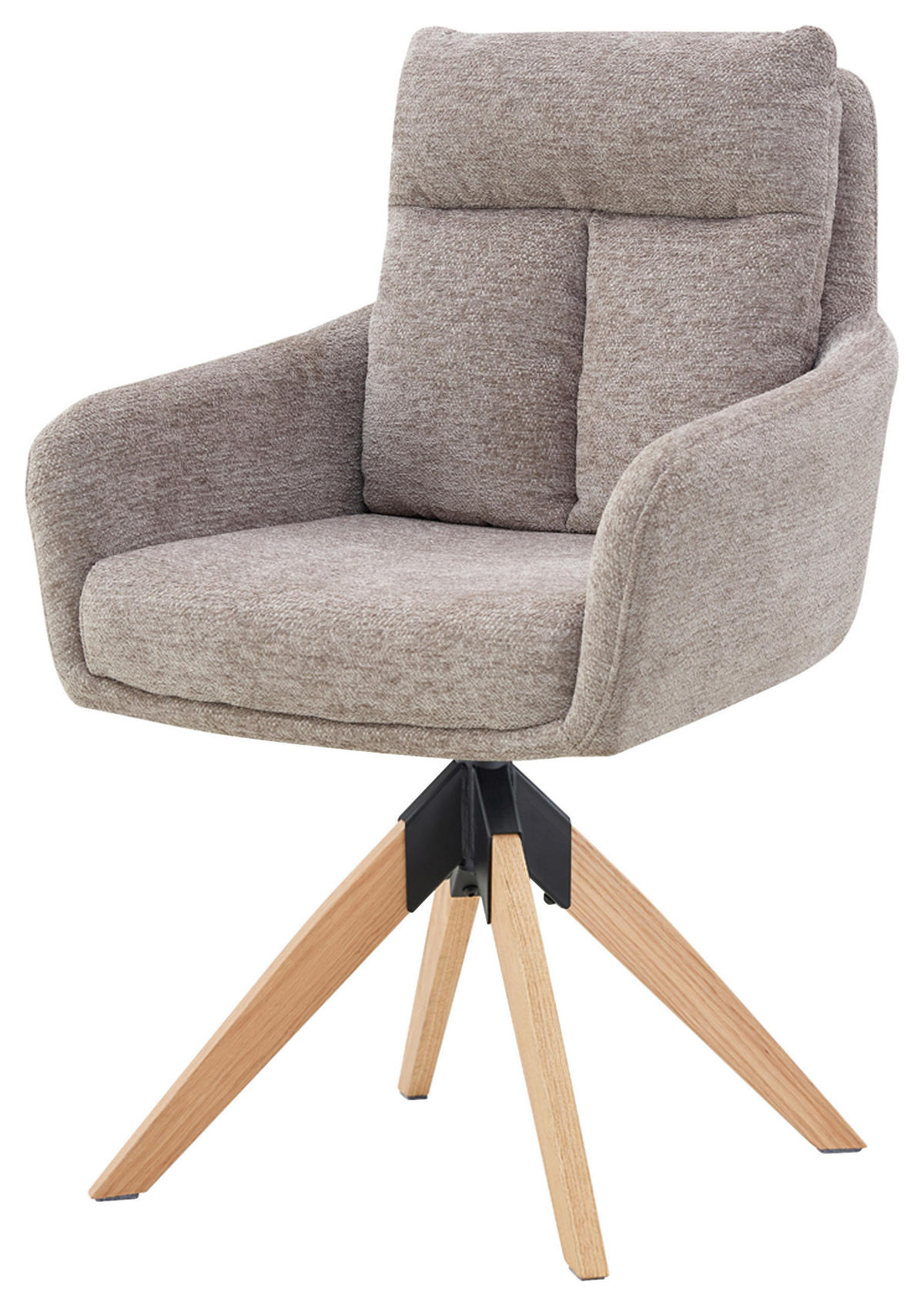 STOLICA S NASLONOM ZA RUKE  taupe  drvo, metal, tekstil      - prirodne boje/taupe, Konvencionalno, drvo/metal (59/92/63cm) - Livetastic