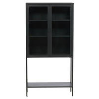 VITRINE in Schwarz  - Schwarz, Design, Metall (75/150/35cm) - Livetastic