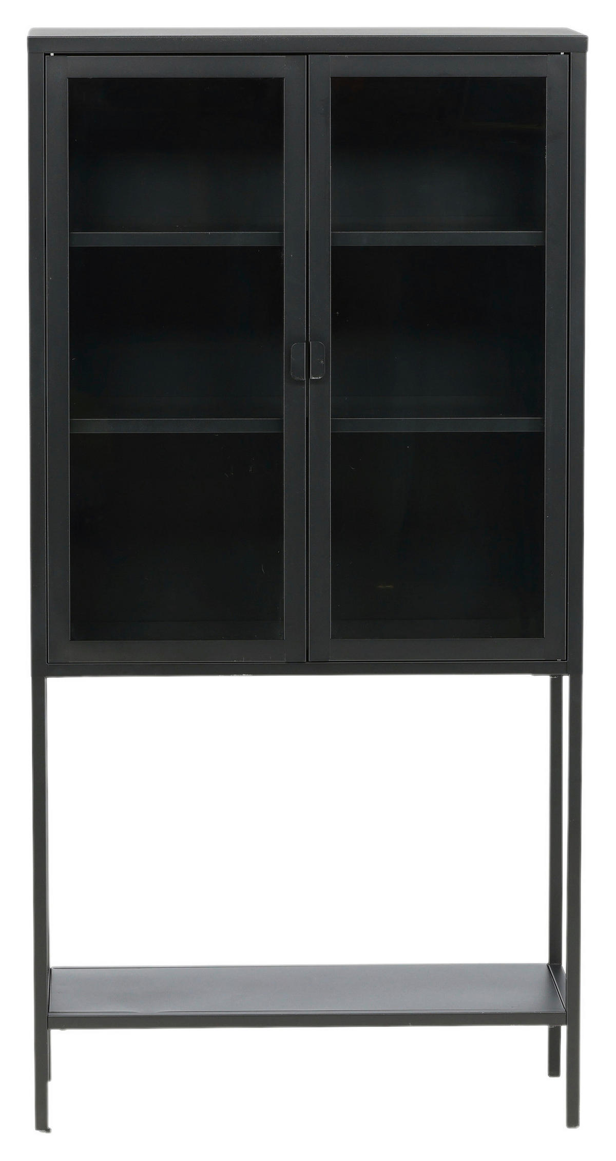 VITRINE in Schwarz  - Schwarz, Design, Metall (75/150/35cm) - Livetastic