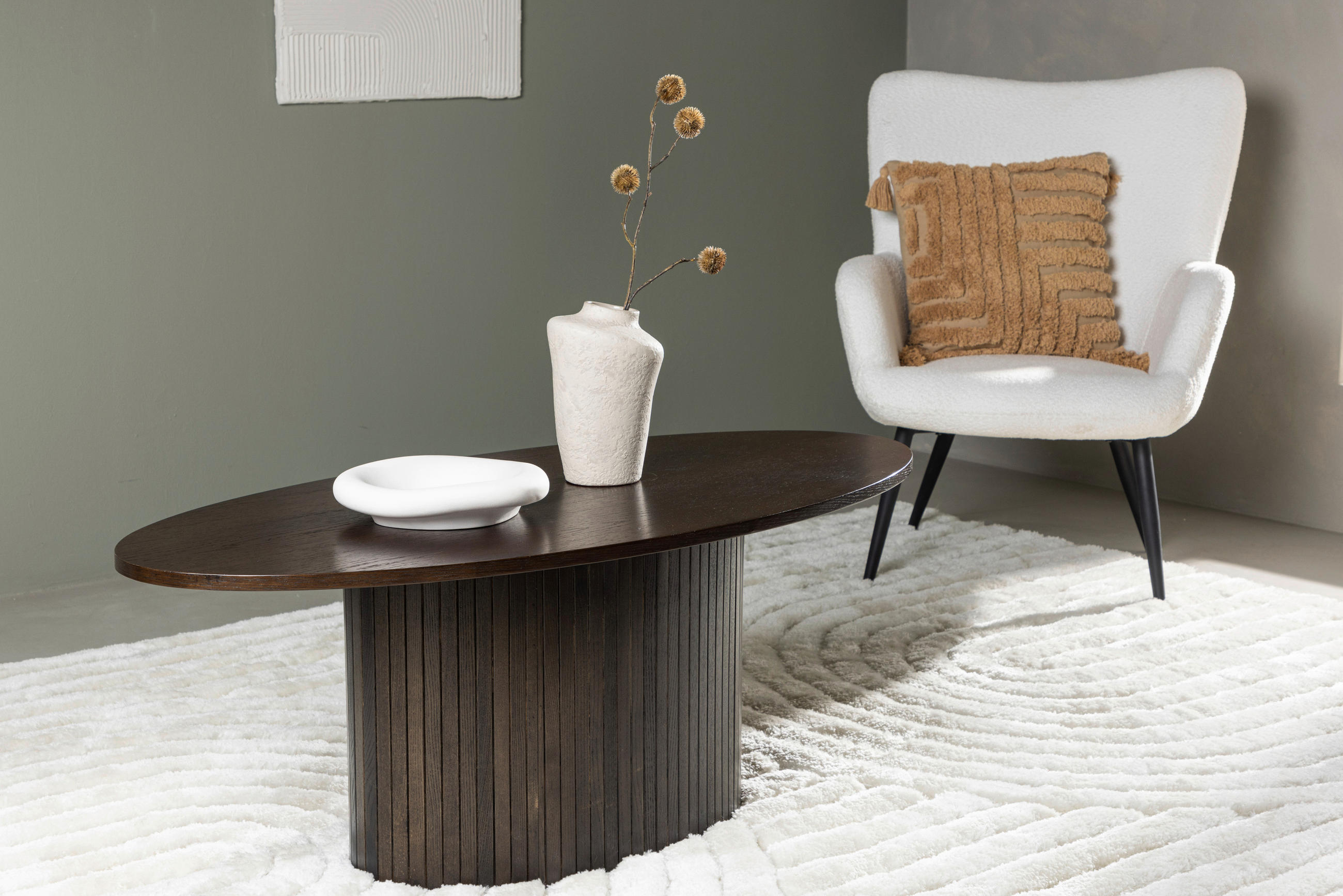COUCHTISCH 120/55/45 cm oval Mokka  - Mokka, Design, Holzwerkstoff (120/55/45cm) - Livetastic