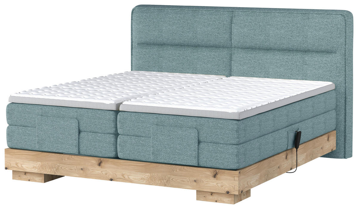 BOXSPRINGBETT 160/200 cm  in Eichefarben, Beige  - Eichefarben/Beige, Natur, Holz/Holzwerkstoff (160/200cm) - Valnatura