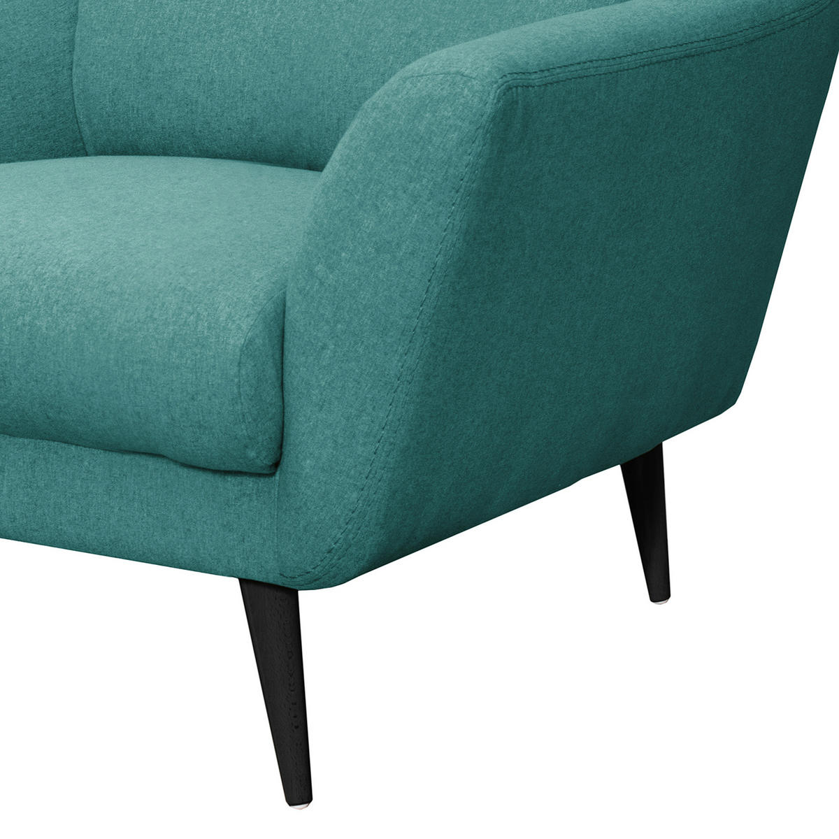 SESSEL in Webstoff Türkis  - Türkis/Schwarz, Design, Holz/Textil (92/87/88cm) - Livetastic
