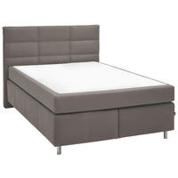 BOXSPRINGBETT 140/200 cm  Schlammfarben  - Schlammfarben/Alufarben, Konventionell, Textil/Metall (140/200cm) - Dieter Knoll