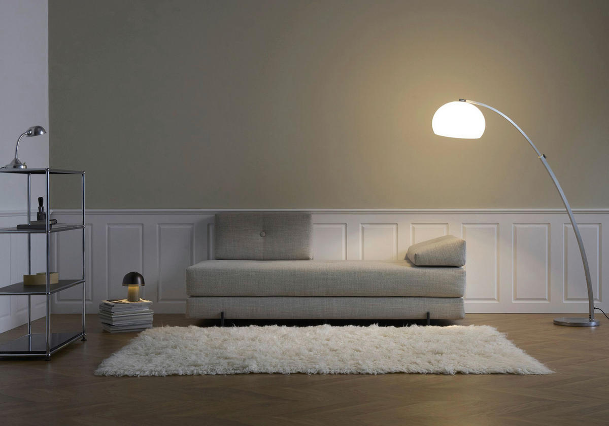 SCHLAFSOFA Flachgewebe Naturfarben  - Schwarz/Naturfarben, Design, Textil/Metall (200/82/84cm) - Innovation