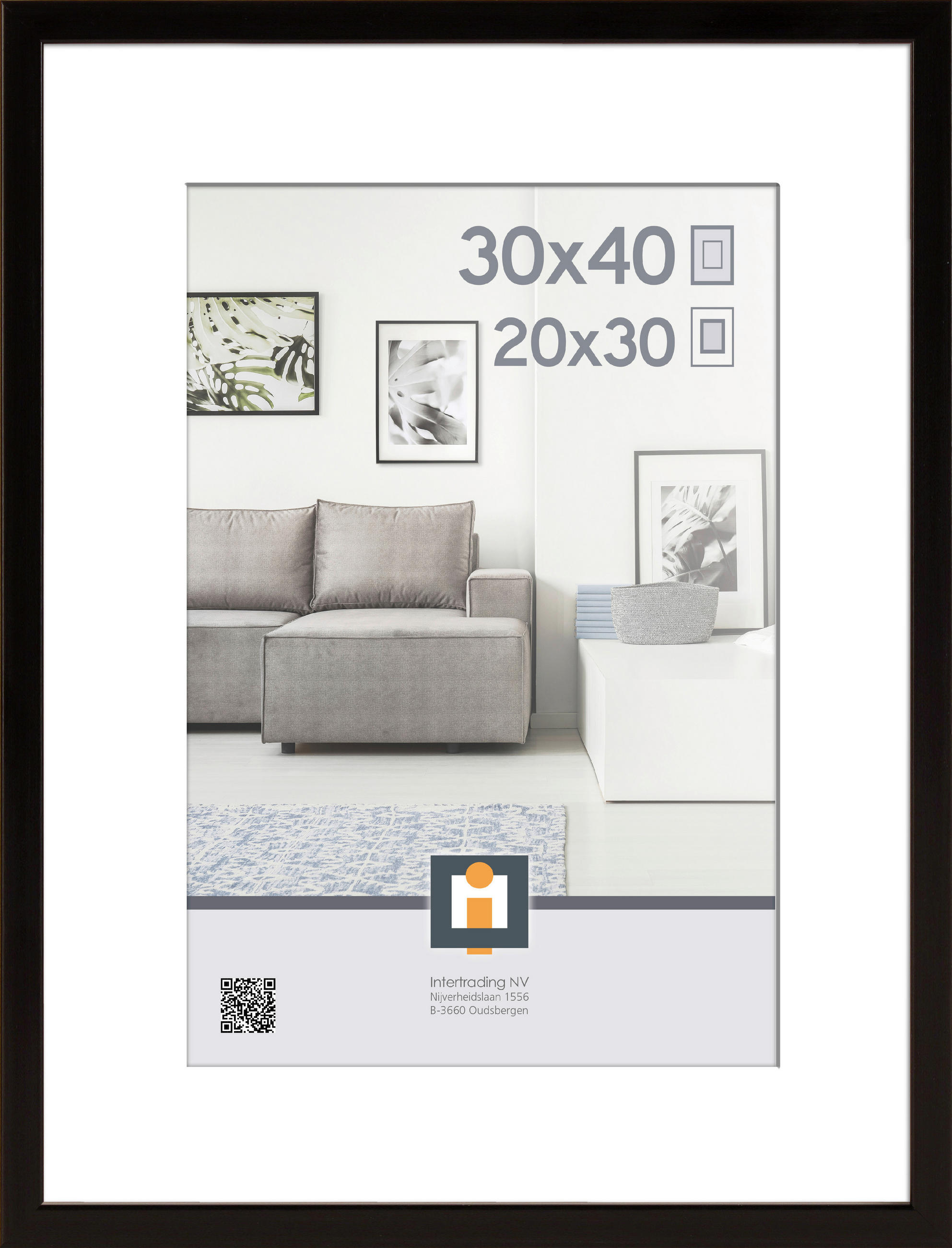 RÁM NA OBRAZY, 1 foto 30 cm x 40 cm - černá, Basics, plast (32/42/2,5cm)