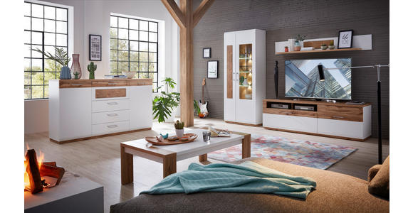 COUCHTISCH rechteckig Weiß, Eichefarben - Eichefarben/Weiß, Design (120/67/40cm) - Xora