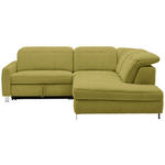 ECKSOFA Grün Webstoff  - Chromfarben/Grün, Design, Textil/Metall (251/221cm) - Dieter Knoll