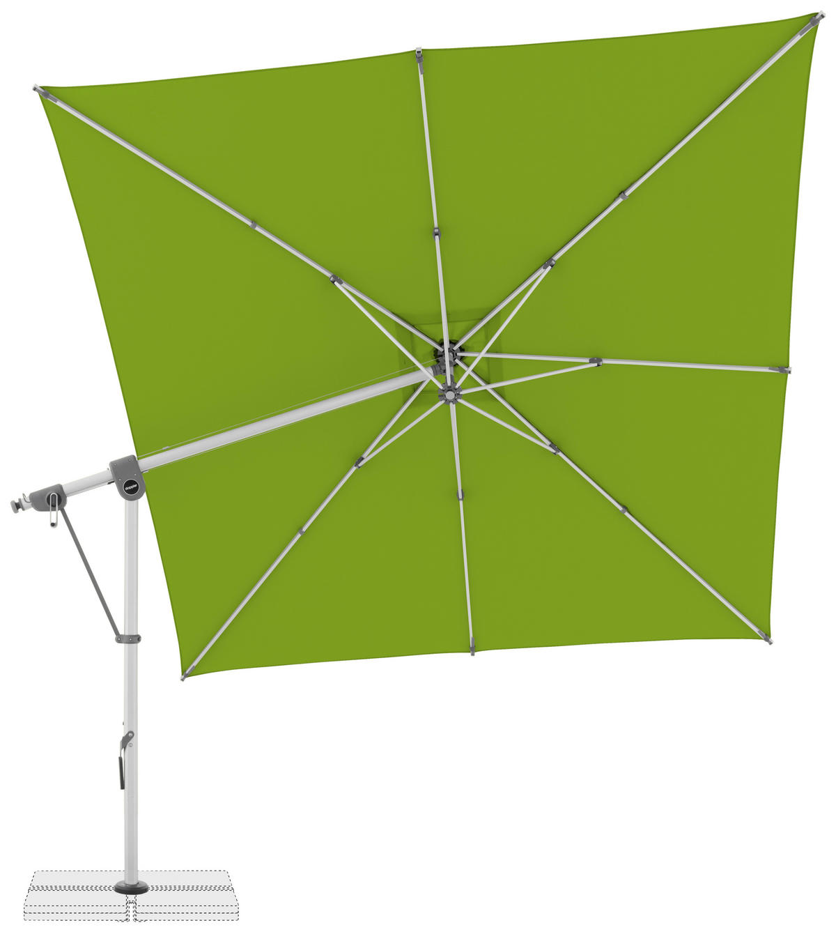 AMPELSCHIRM 300x300 cm  - Hellgrau/Hellgrün, Basics, Textil/Metall (300/300cm) - Doppler