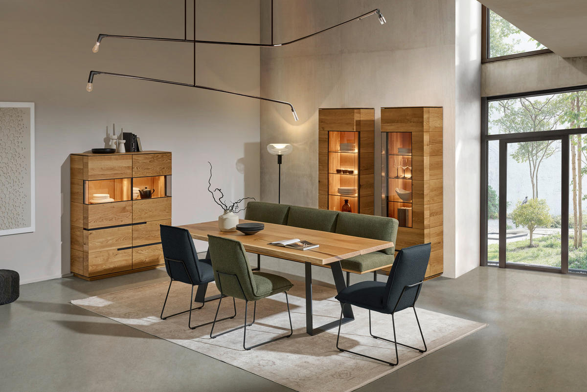 STUHL  Lederauswahl, Stoffauswahl, abwischbar  Echtleder  - Dunkelgrau/Graphitfarben, Design, Leder/Metall (52/85/66cm) - Cassando