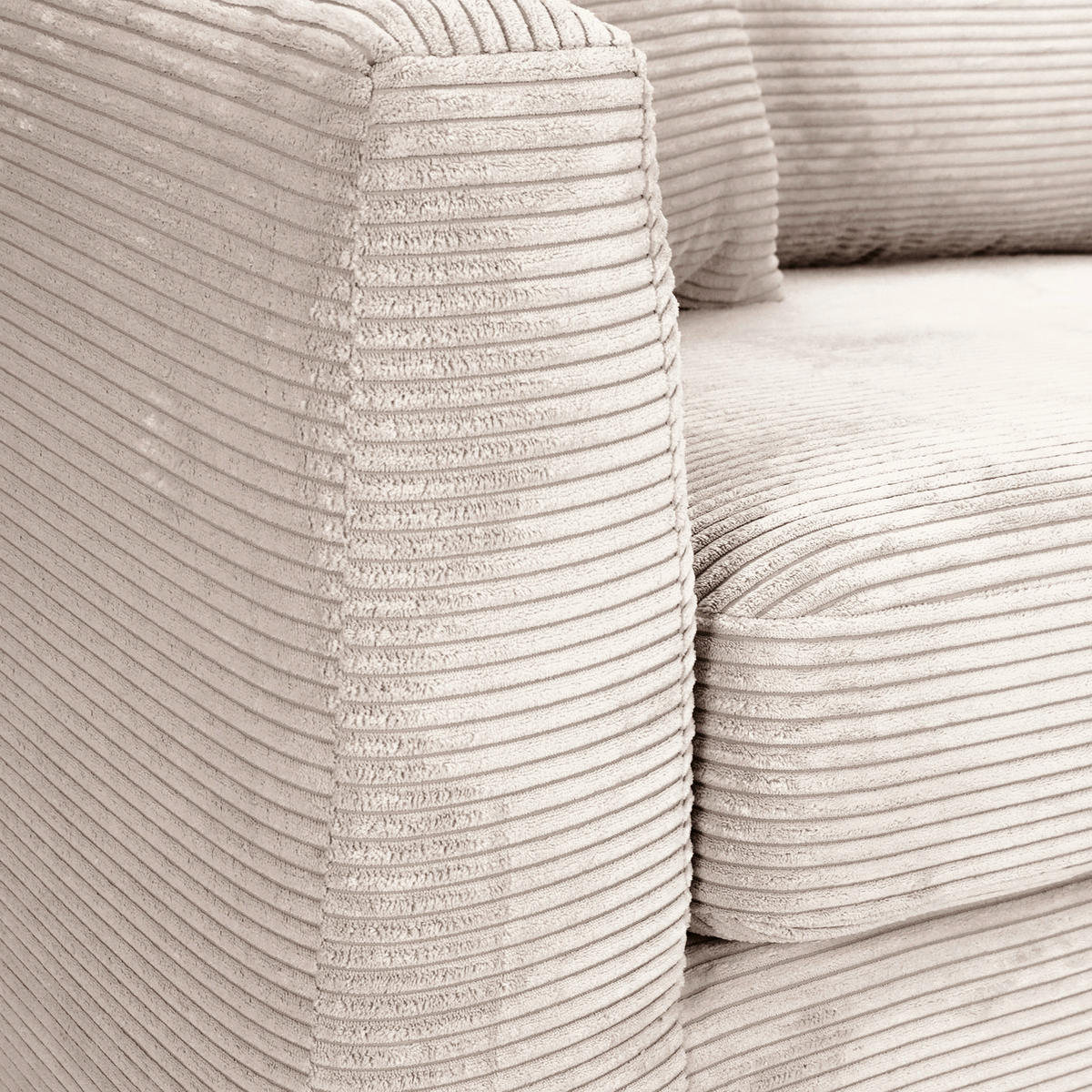 ECKSOFA Naturfarben Cord  - Schwarz/Naturfarben, KONVENTIONELL, Kunststoff/Textil (234/170cm) - Carryhome