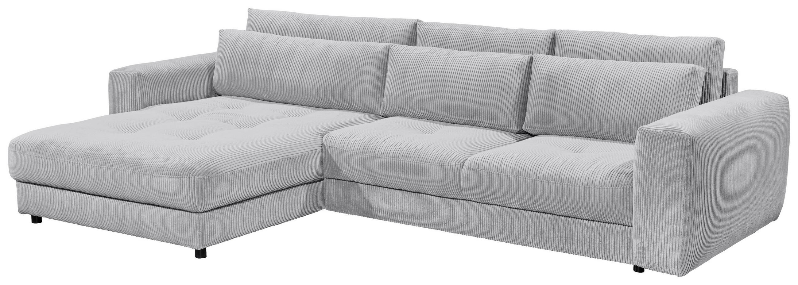SAROKKANAPÉ textil, faalapú anyag világosszürke  - világosszürke/fekete, Konventionell, műanyag/faalapú anyag (194/333cm) - MID.YOU