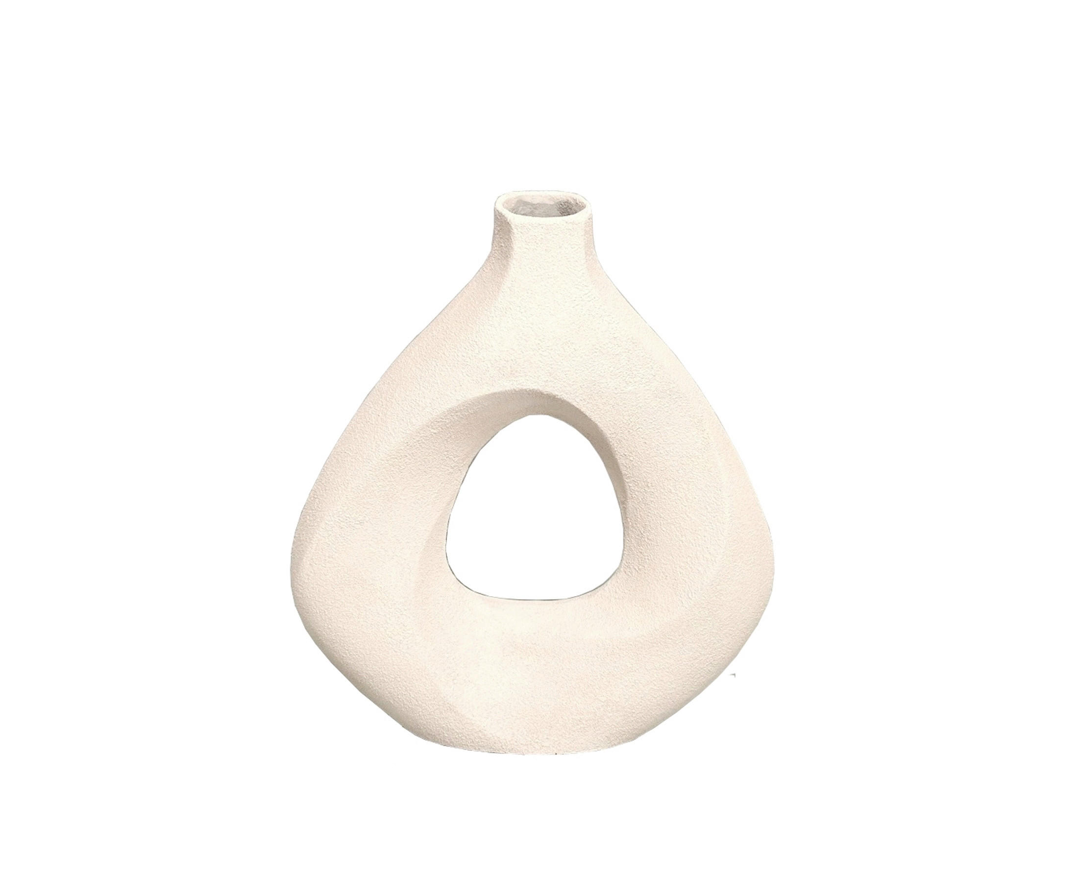 VÁZA 33 cm  - fehér, Design, fém (30/33/9cm) - Ambia Home