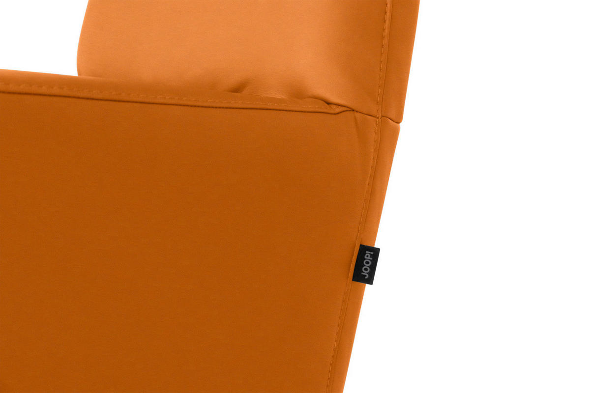 RELAXSESSEL Leder Orange  - Schwarz/Orange, Modern, Leder/Metall (66/110/83cm) - Joop!