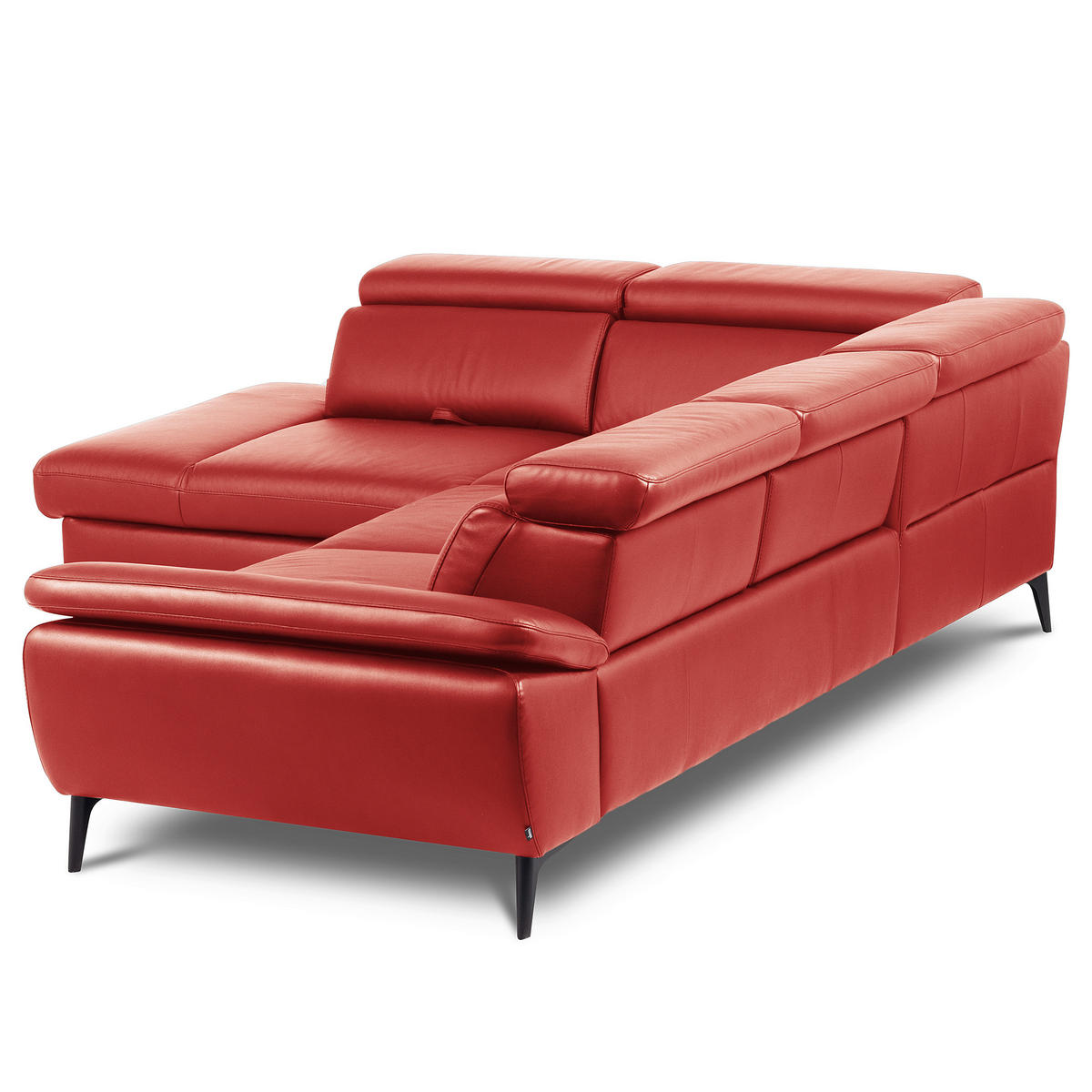 ECKSOFA  in Lederlook Echtleder Rot  220/274 cm  - Rot/Schwarz, Design, Leder/Textil (220/274cm) - Livetastic