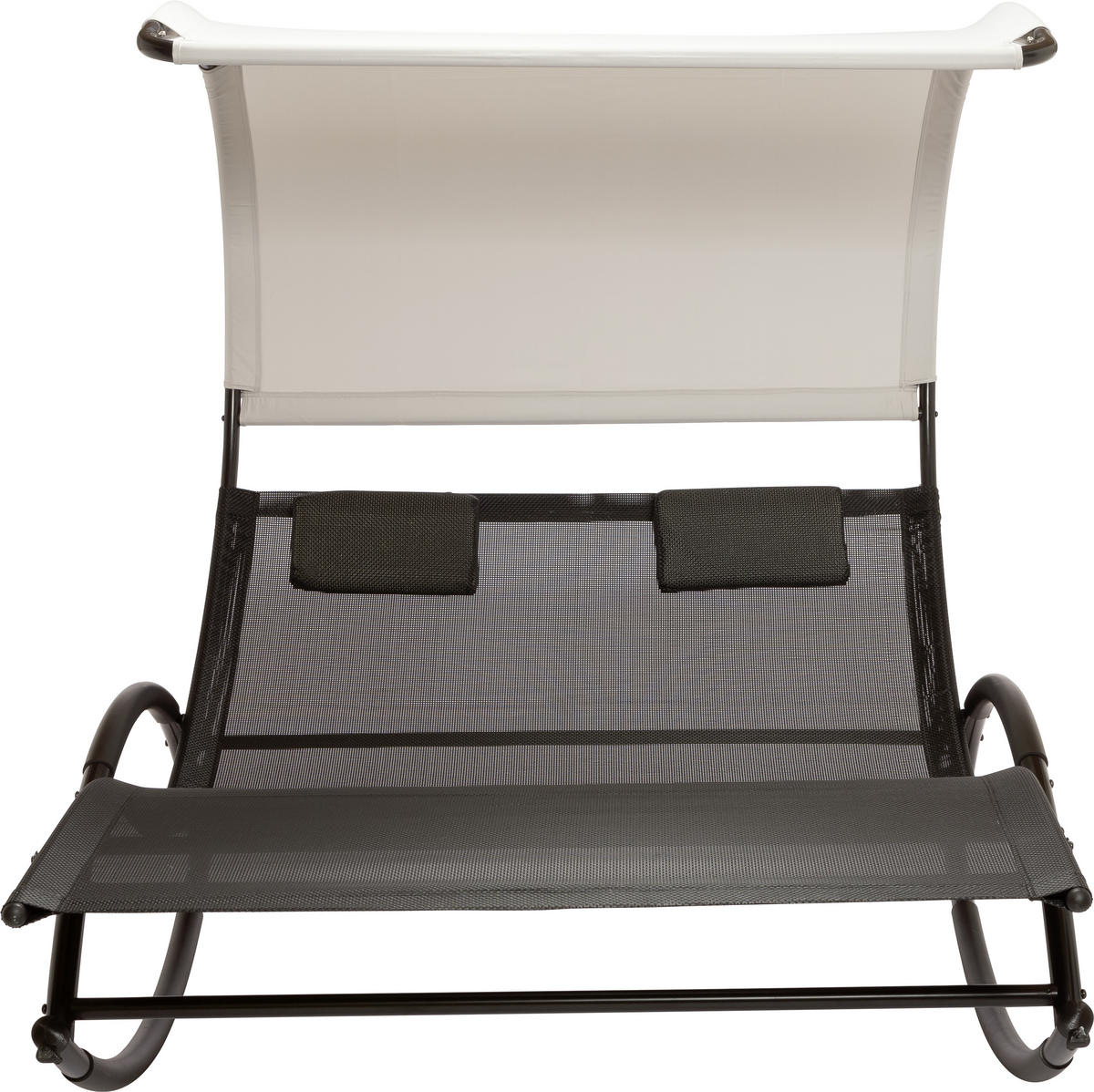 Sezlong Tip Balansoar Havana 139/167/178 cm  - gri deschis/negru, Modern, metal/textil (139/167/178cm) - Amatio