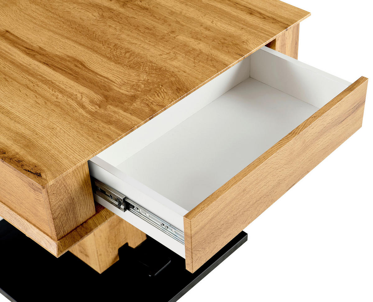 KONFERENČNÝ STOLÍK, čierna, farba duba, kov, papier, kompozitné drevo, 70/70/68 cm - čierna/farba duba, Design, kov/kompozitné drevo (70/70/68cm) - Carryhome