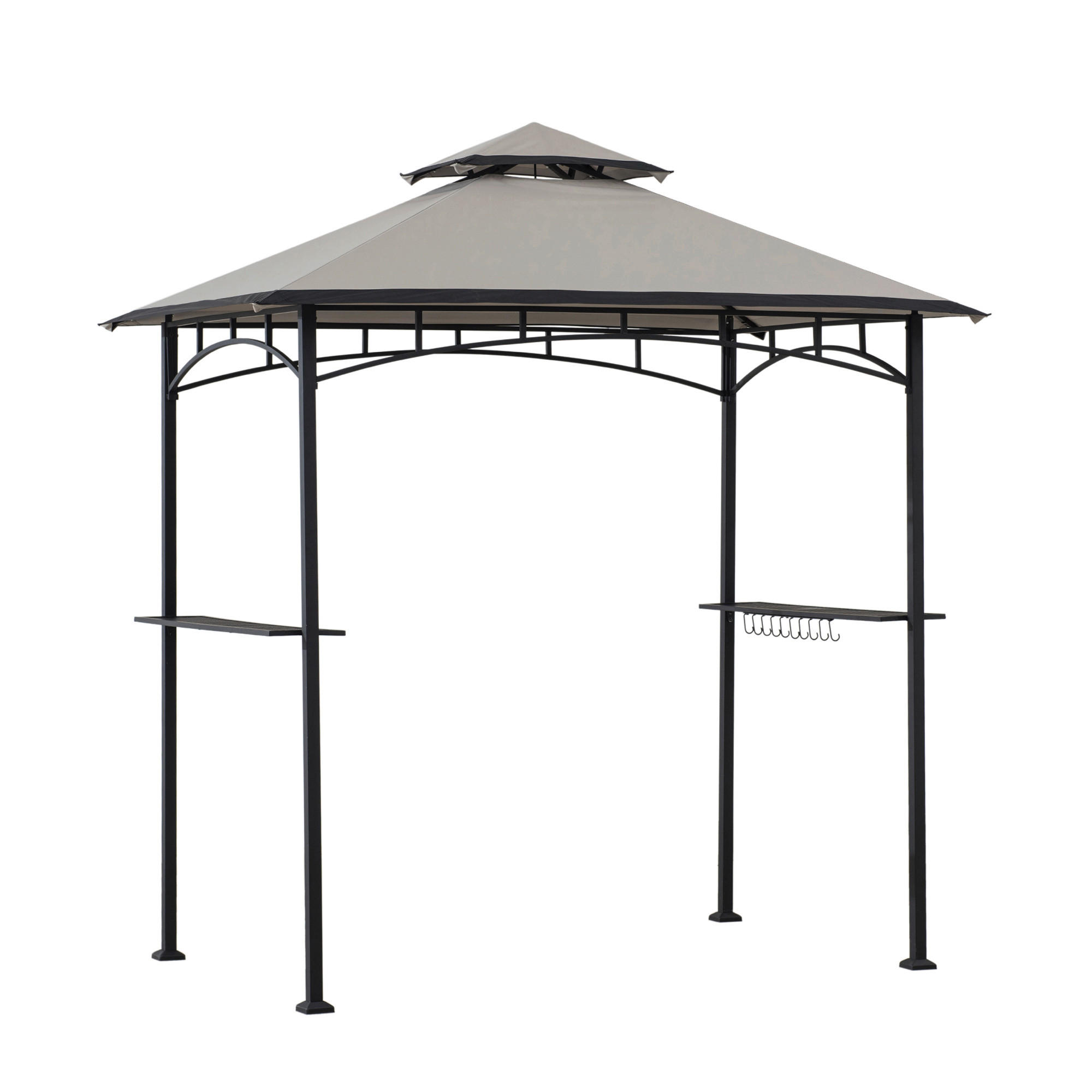 PAVILLON 244/258/152 cm Stahl  - Schwarz/Grau, Basics, Textil/Metall (244/258/152cm) - Modante