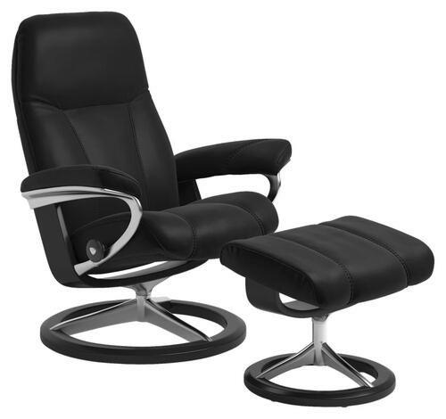 RELAXSESSELSET in Leder  - Schwarz, Natur, Leder/Holz (82/102/72cm) - Stressless