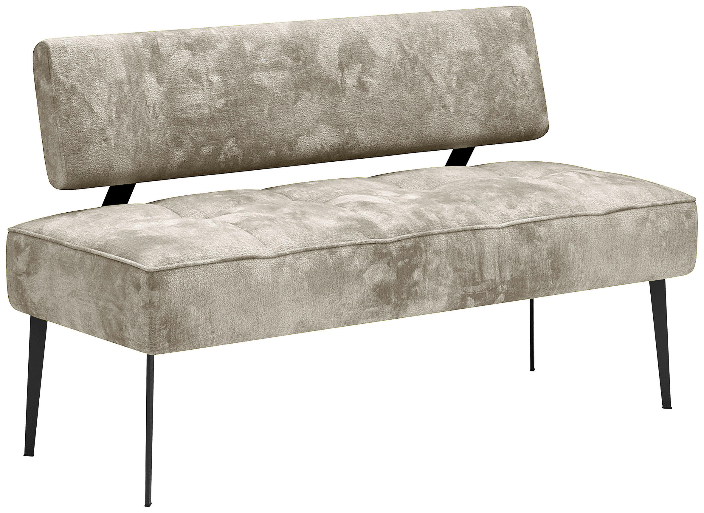 SITZBANK 162/90/65 cm Webstoff Taupe Metall  - Taupe/Schwarz, MODERN, Textil/Metall (162/90/65cm) - Welnova