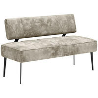 SITZBANK 162/90/65 cm Webstoff Taupe Metall  - Taupe/Schwarz, MODERN, Textil/Metall (162/90/65cm) - Welnova