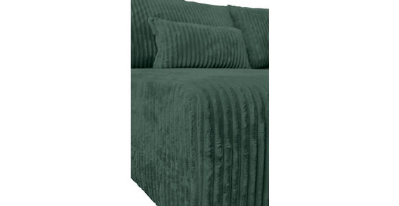 ECKSOFA in Cord Dunkelgrün  - Dunkelgrün/Schwarz, MODERN, Holz/Textil (145/210cm) - Carryhome