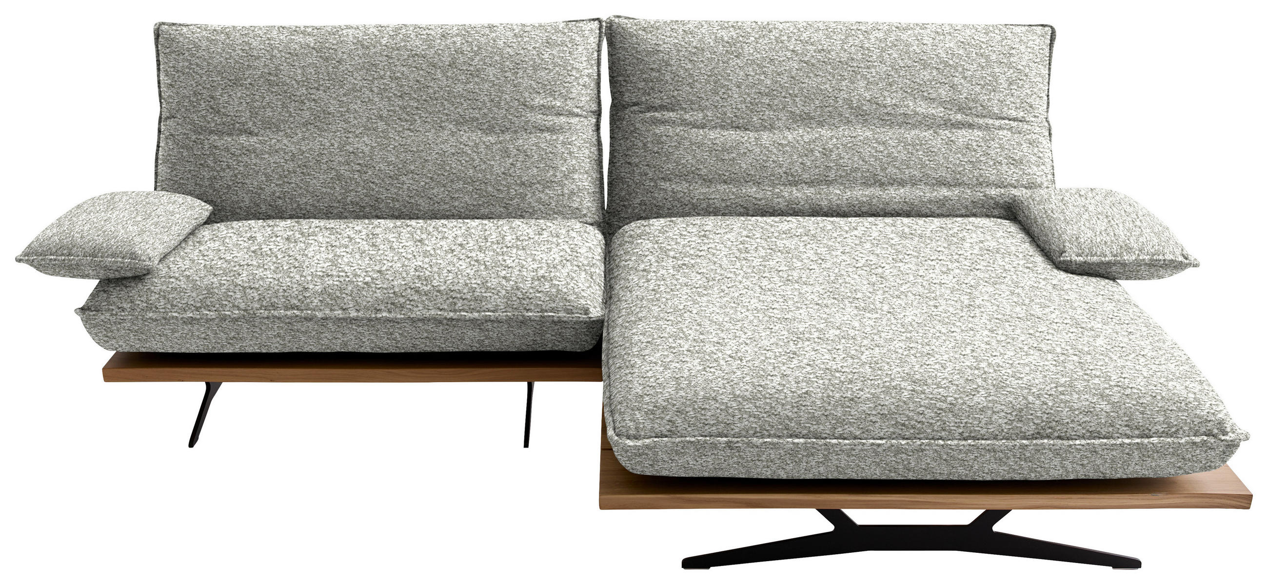 ECKSOFA Chenille, Flachgewebe Wildeiche, Ecru  - Wildeiche/Ecru, Design, Holz/Textil (284/161cm) - Koinor
