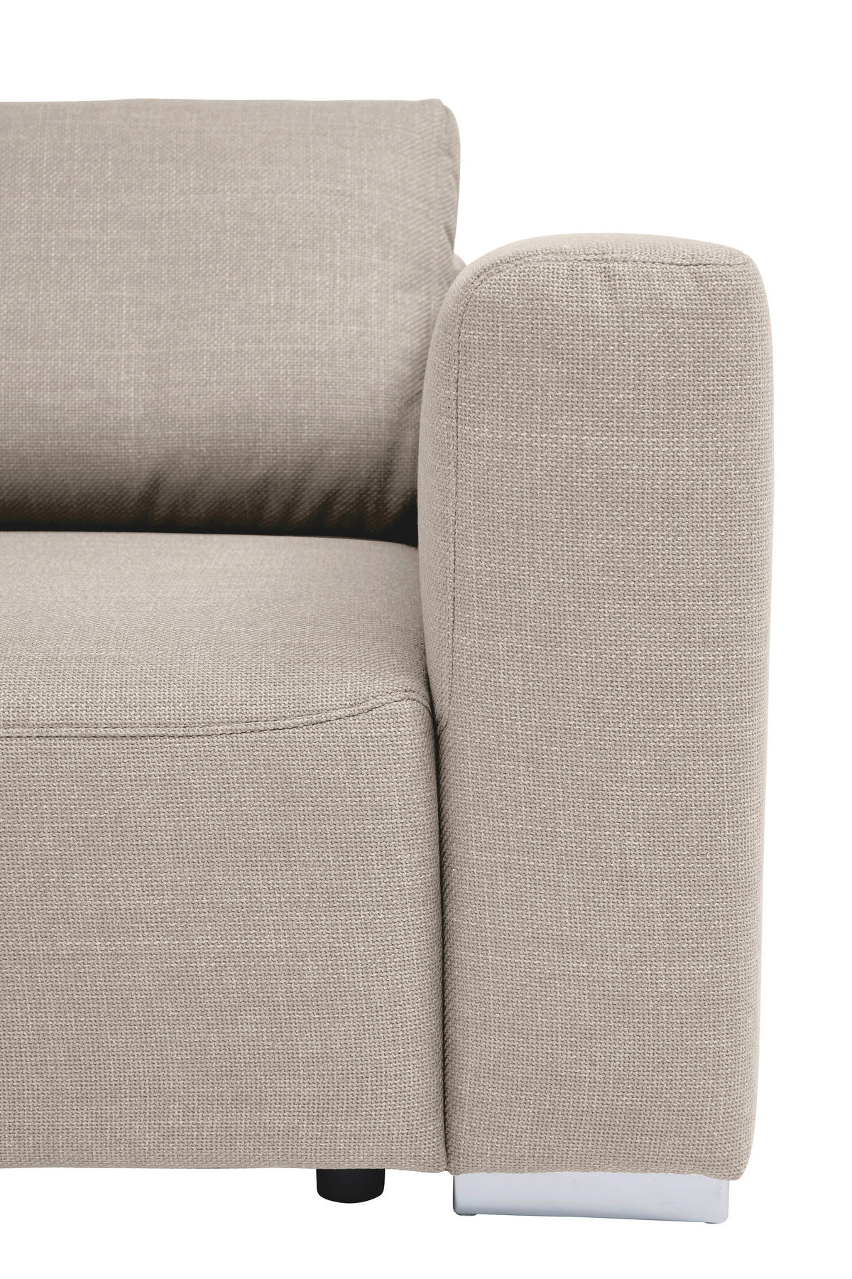 ECKSOFA inkl. Funktion Heaven Beige Flachgewebe  - Chromfarben/Beige, KONVENTIONELL, Textil/Metall (162/242cm) - Tom Tailor