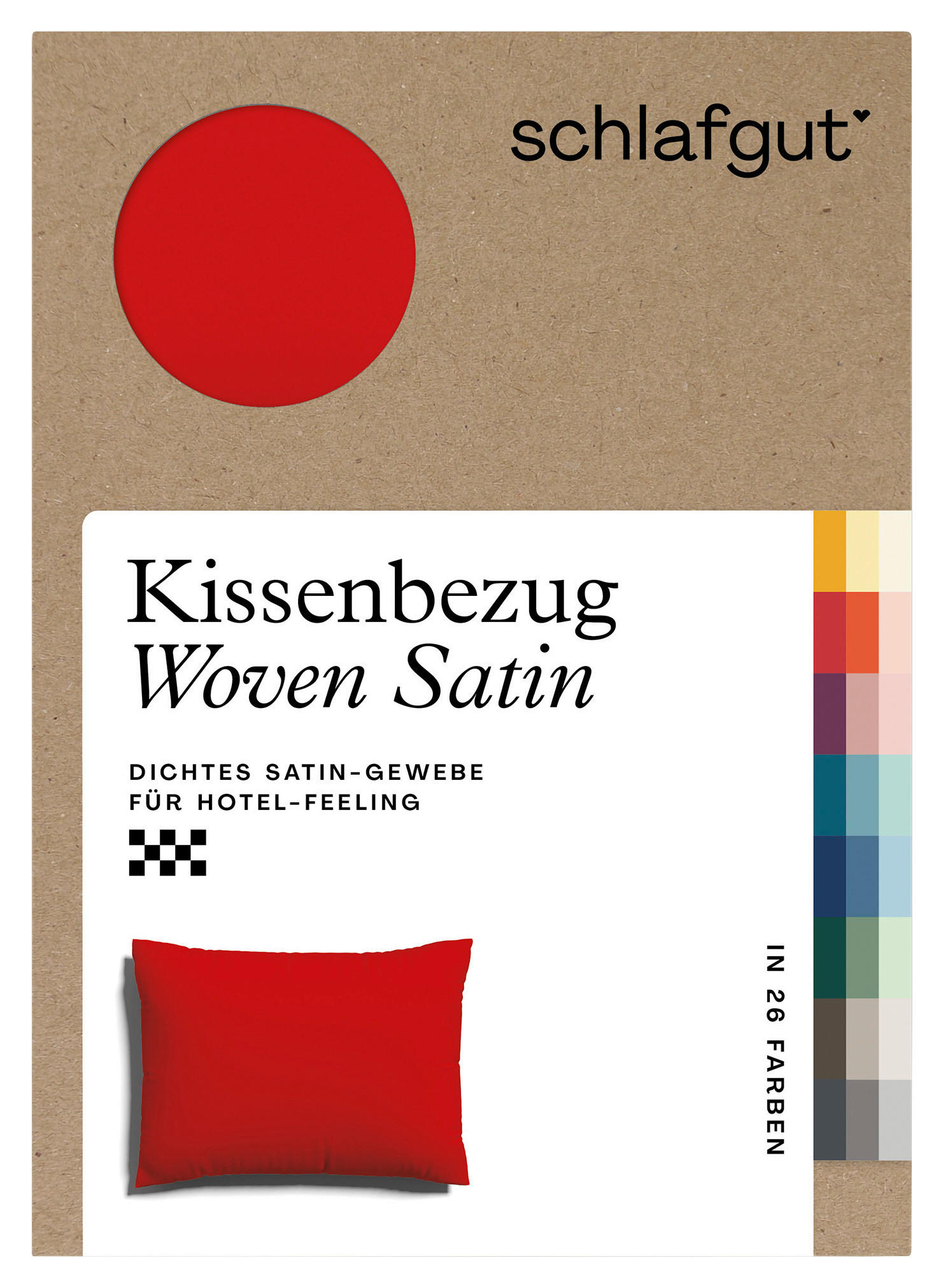 KOPFPOLSTERBEZUG WOVEN SATIN 60/80 cm  - Dunkelrot, Basics, Textil (60/80cm) - Schlafgut