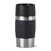 THERMOBECHER TRAVEL MUG COMPACT 0,3 L  - Schwarz, Basics, Kunststoff/Metall (7,2/15cm) - Emsa
