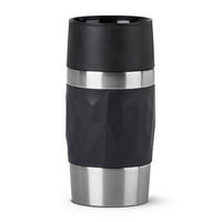 THERMOBECHER TRAVEL MUG COMPACT 0,3 L  - Schwarz, Basics, Kunststoff/Metall (7,2/15cm) - Emsa