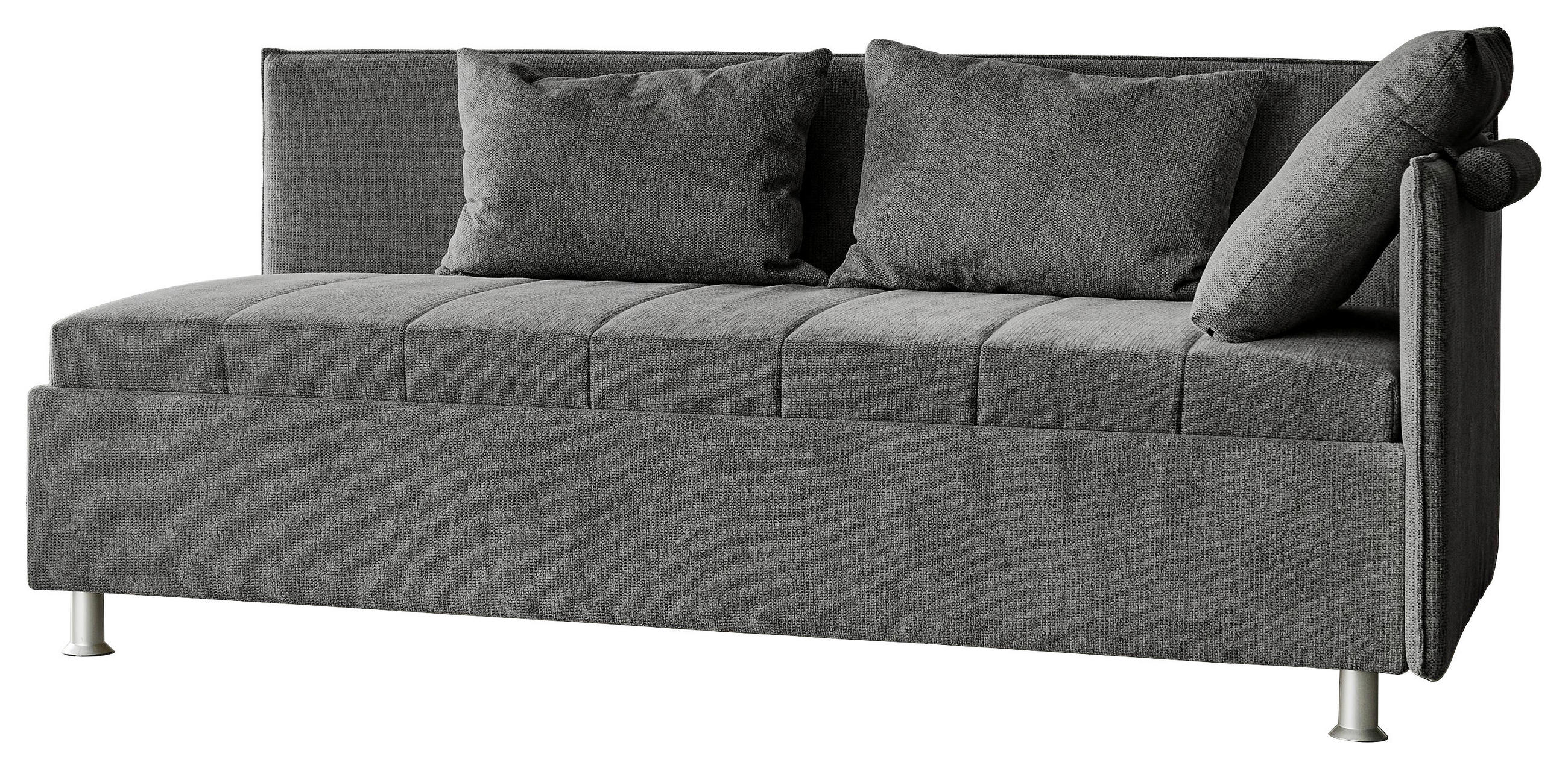 POLSTERLIEGE Flachgewebe Anthrazit  - Anthrazit/Alufarben, KONVENTIONELL, Holz/Holzwerkstoff (90/200cm) - Beldomo - Sleep