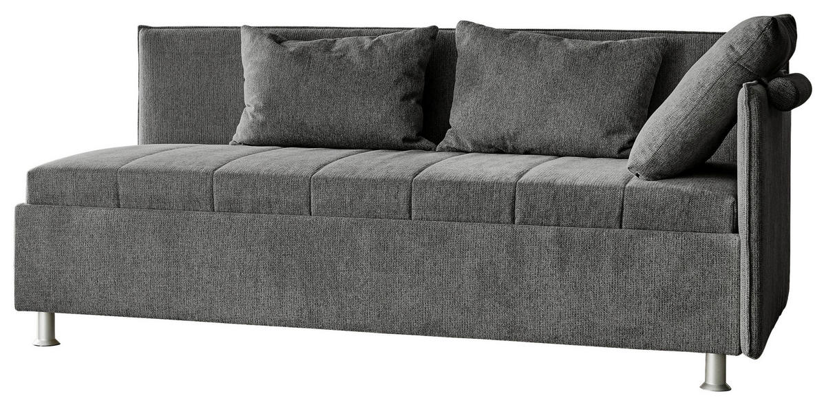 POLSTERLIEGE Flachgewebe Anthrazit  - Anthrazit/Alufarben, KONVENTIONELL, Holz/Holzwerkstoff (90/200cm) - Beldomo - Sleep