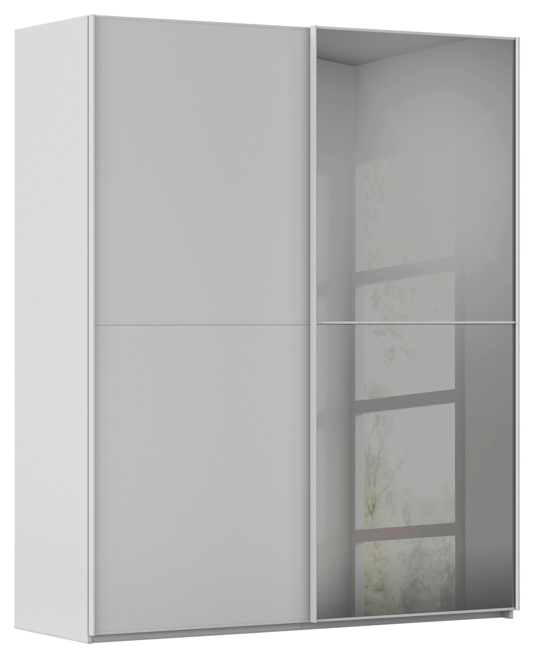 SCHWEBETÜRENSCHRANK 201/223/68 cm 2-türig Grau  - Grau, KONVENTIONELL, Glas/Holzwerkstoff (201/223/68cm) - Novel