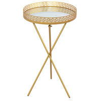 BEISTELLTISCH 40/40/71 cm Goldfarben rund  - Goldfarben, Design, Glas/Metall (40/40/71cm) - MID.YOU