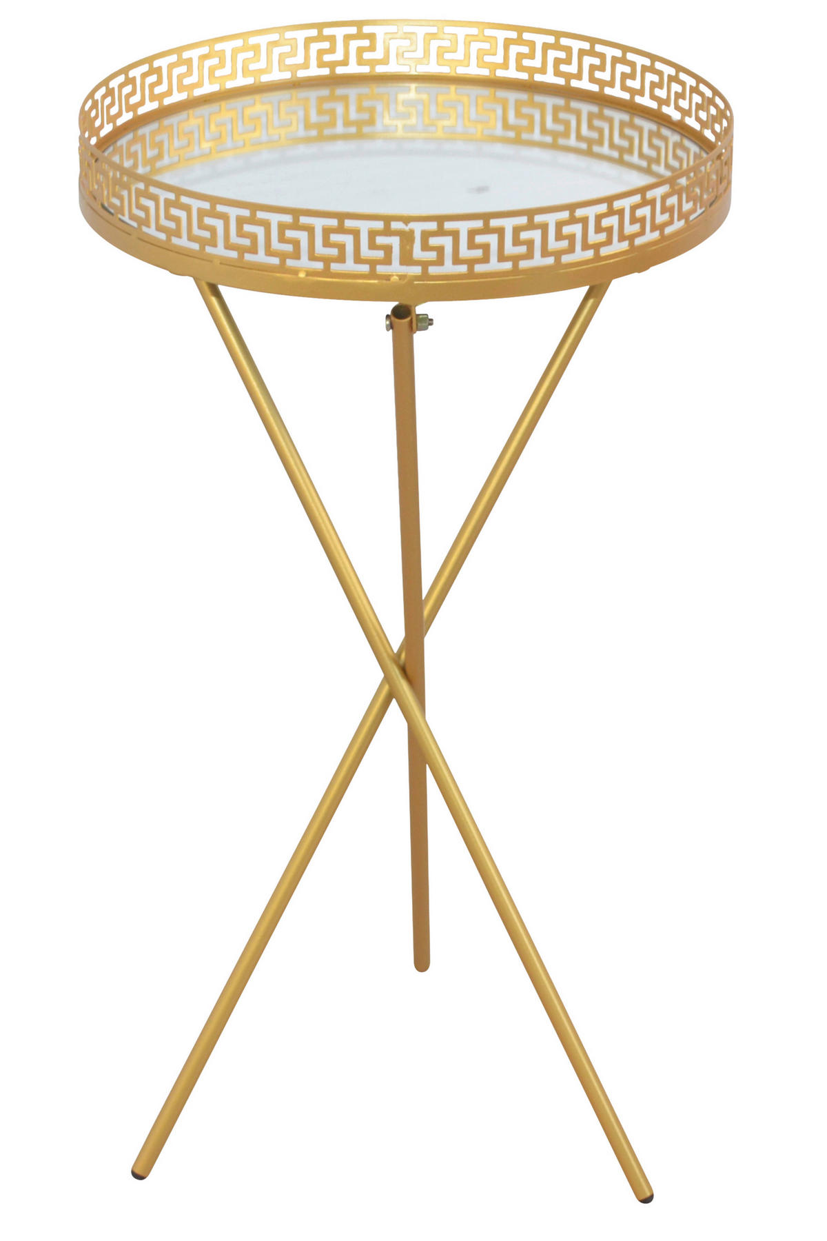 BEISTELLTISCH 40/40/71 cm Goldfarben rund  - Goldfarben, Design, Glas/Metall (40/40/71cm) - MID.YOU