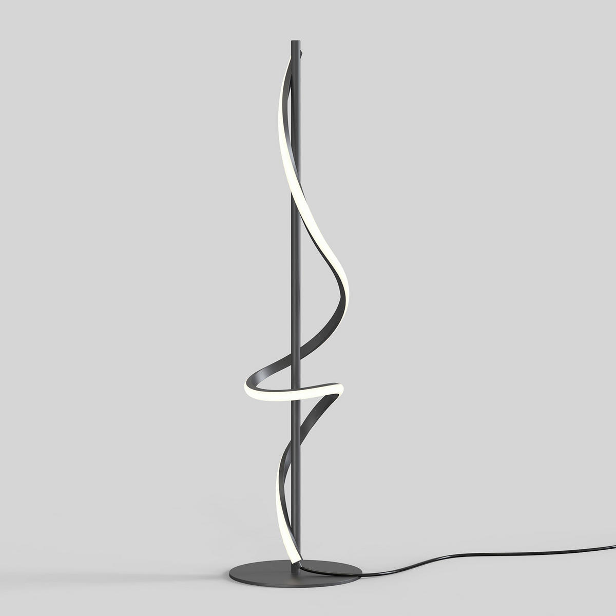 LED-TISCHLEUCHTE 20/20/80 cm   - Titanfarben/Schwarz, Design, Kunststoff/Metall (20/20/80cm)