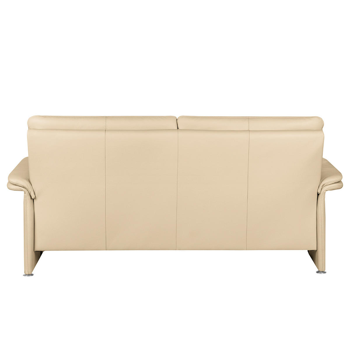 2,5-SITZER Beige Echtleder  - Beige/Silberfarben, Design, Leder/Metall (197/90/88cm) - Livetastic