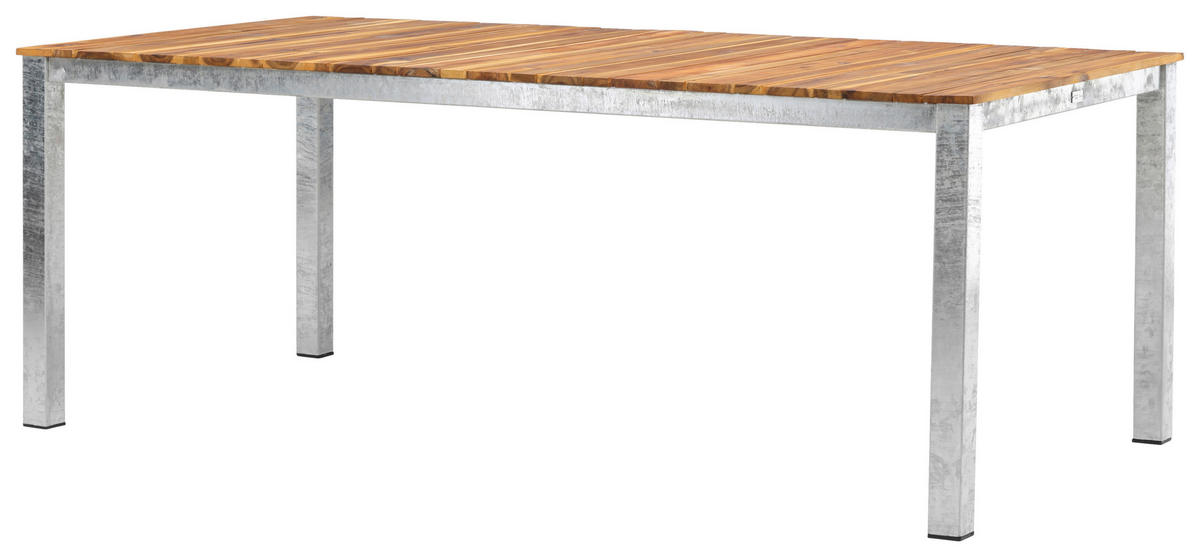 UTEBORD trä, metall rektangulär  - akaciefärgad/zinkfärgad, Klassisk, metall/trä (200/100/74cm) - Gardenson