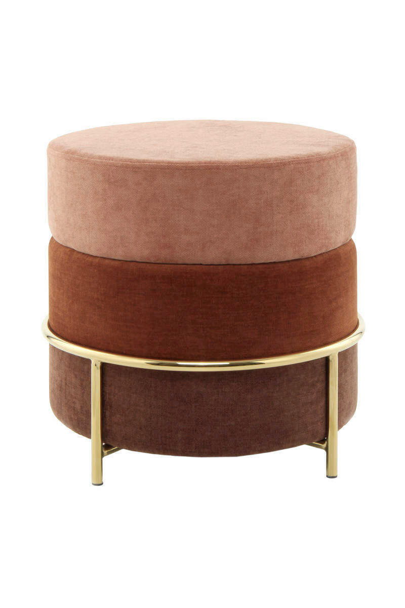 HOCKER Struktur Terracotta  - Terracotta, Basics, Textil/Metall (48,5/48,5/46cm) - Kayoom