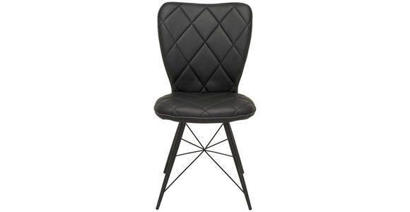 STUHL in Metall, Textil Schwarz - Schwarz, Design, Textil/Metall (49/90/61cm) - Hom`in
