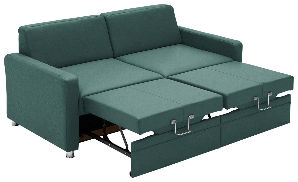 SCHLAFSOFA Chenille Opal  - Chromfarben/Opal, KONVENTIONELL, Textil/Metall (186/90/100cm) - Beldomo Style