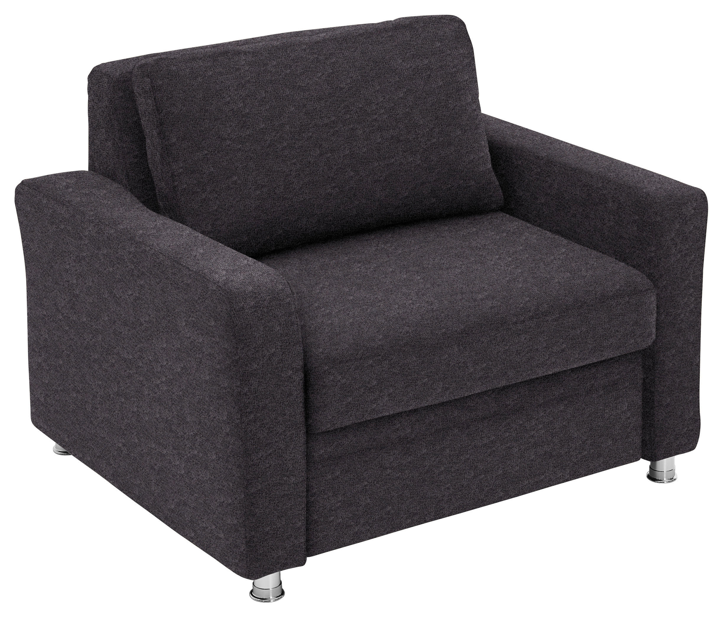 BÄDDFÅTÖLJ i flatväv mörkgrå  - mörkgrå, Klassisk, metall/textil (116/90/100cm) - Livetastic