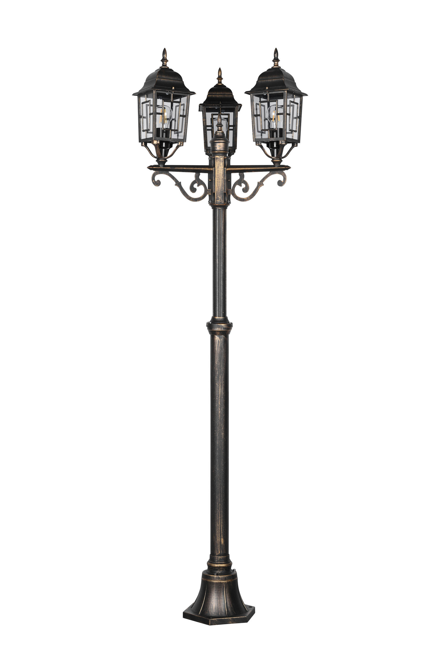 VÄGLAMPA - klar/rostfärgad, Klassisk, metall/glas (59/200cm)
