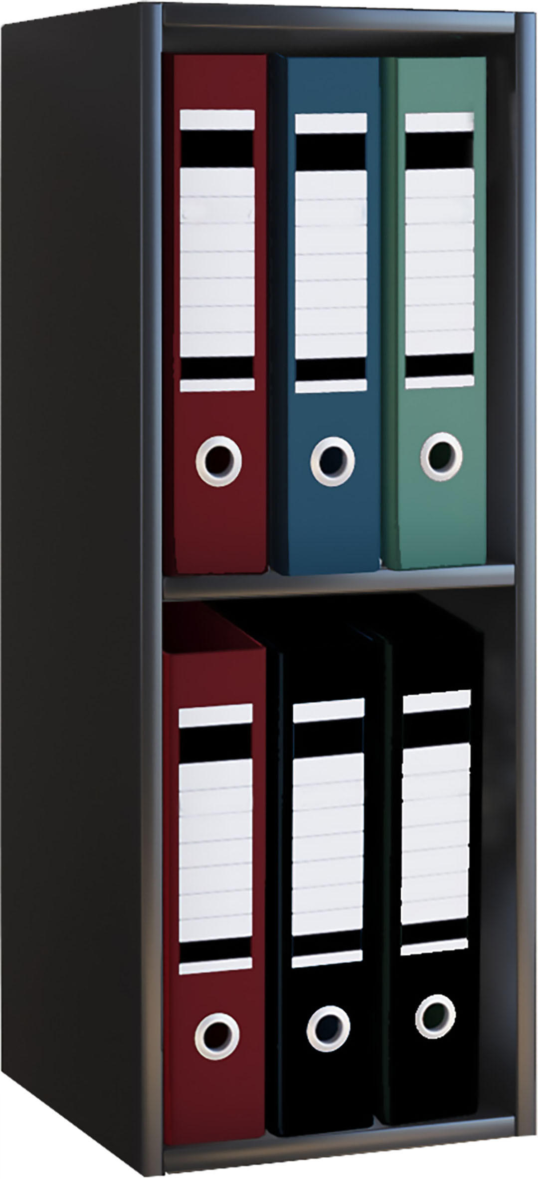 AKTENREGAL Schwarz  - Schwarz, Design, Holzwerkstoff (34/72/30cm) - MID.YOU