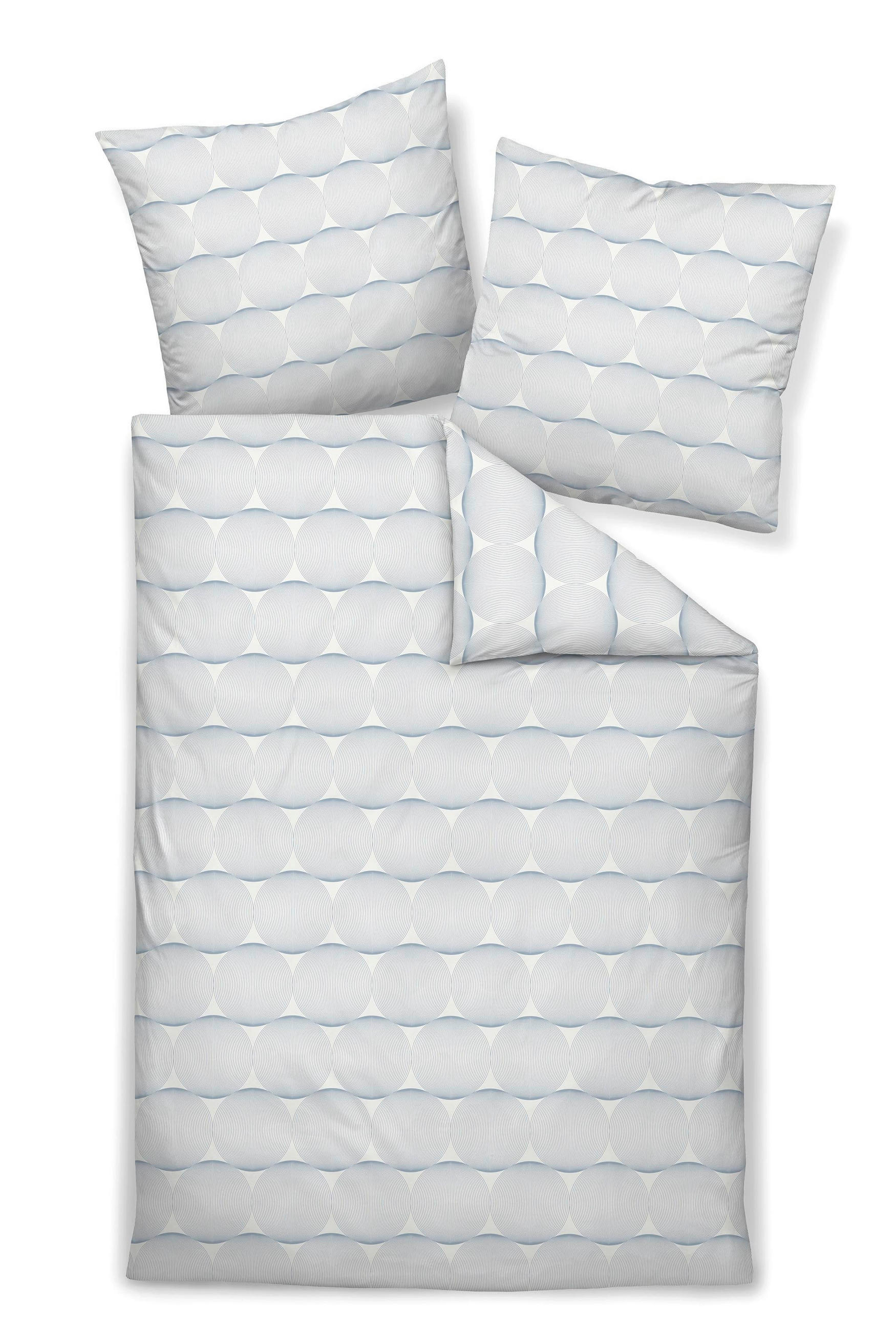 BETTWÄSCHE MILANO Makosatin 155/220 cm  - Blau/Hellblau, Basics, Textil (155/220cm) - Janine