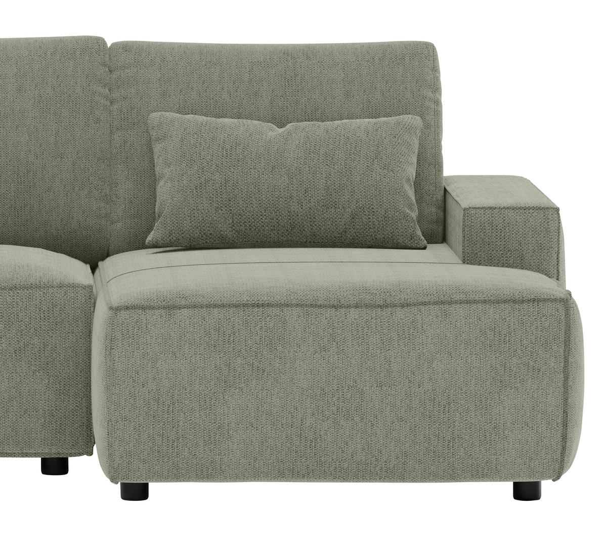 ECKSCHLAFSOFA  mit seitenverkehrt erhältlich, Rücken echt Chenille Dunkelgrün  - Dunkelgrün/Schwarz, MODERN, Kunststoff/Textil (247/154cm) - Livetastic