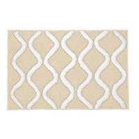 FÜRDŐSZOBASZŐNYEG  60/90 cm  fehér, bézs   - bézs/fehér, Basics, műanyag/textil (60/90cm) - Kleine Wolke