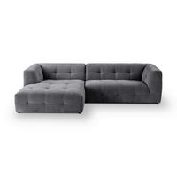 ECKSOFA TENSO Grau Flachgewebe  - Beige/Schwarz, Basics, Kunststoff/Textil (161/292cm) - MID.YOU