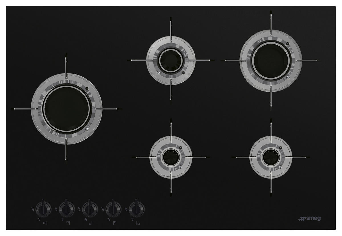 GASKOCHFELD PVL675LCN  - Schwarz, Basics, Glas/Metall (75/92/51cm) - SMEG